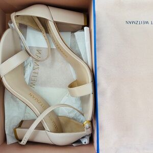 Stuart Weitzman Nearlynude NIB Ankle Strap City Sandal Dolce 8.5 M